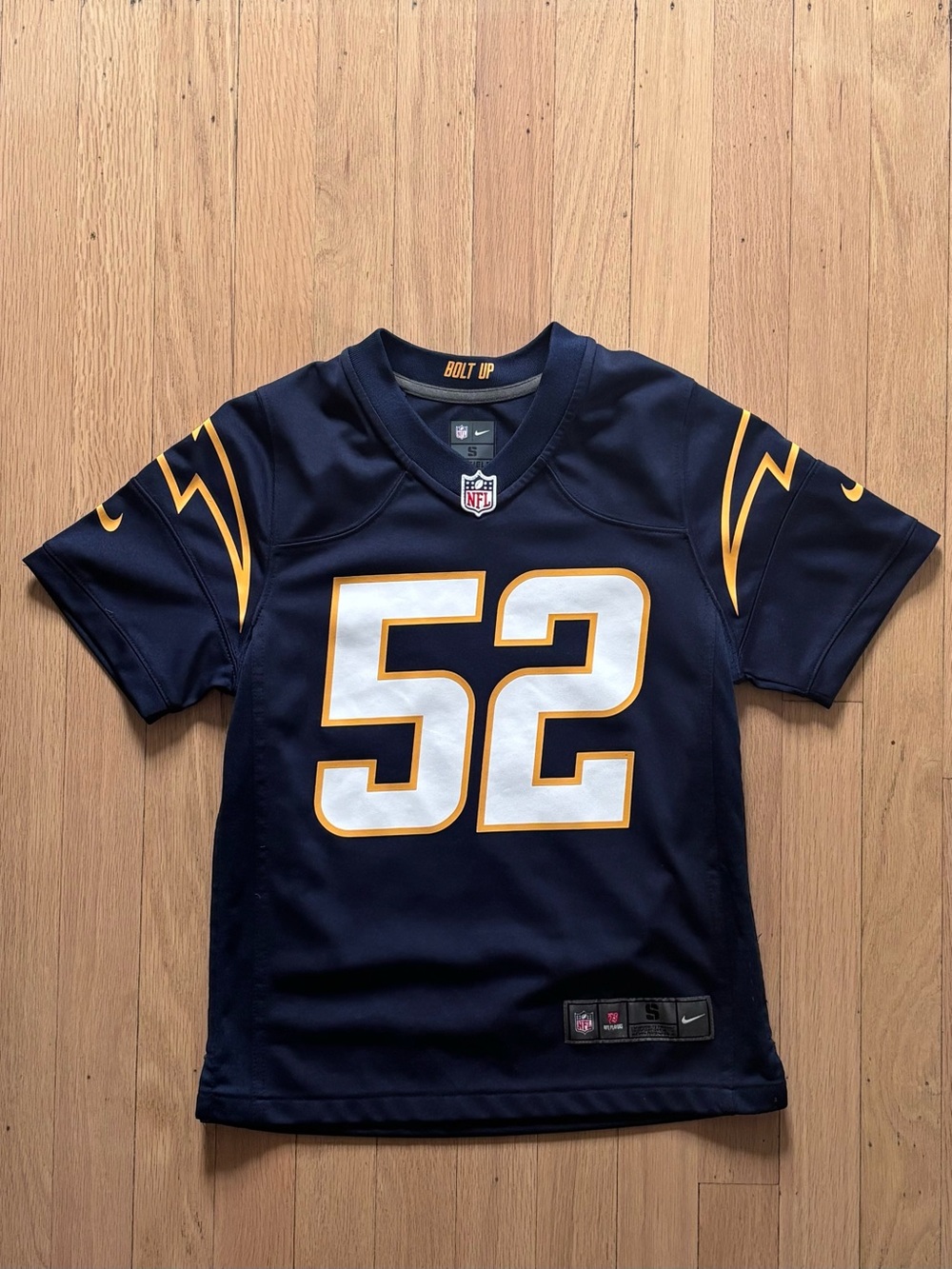 Nike NFL Kids Khalil Mack #52 Los Angeles Chargers Jersey, Navy Blue